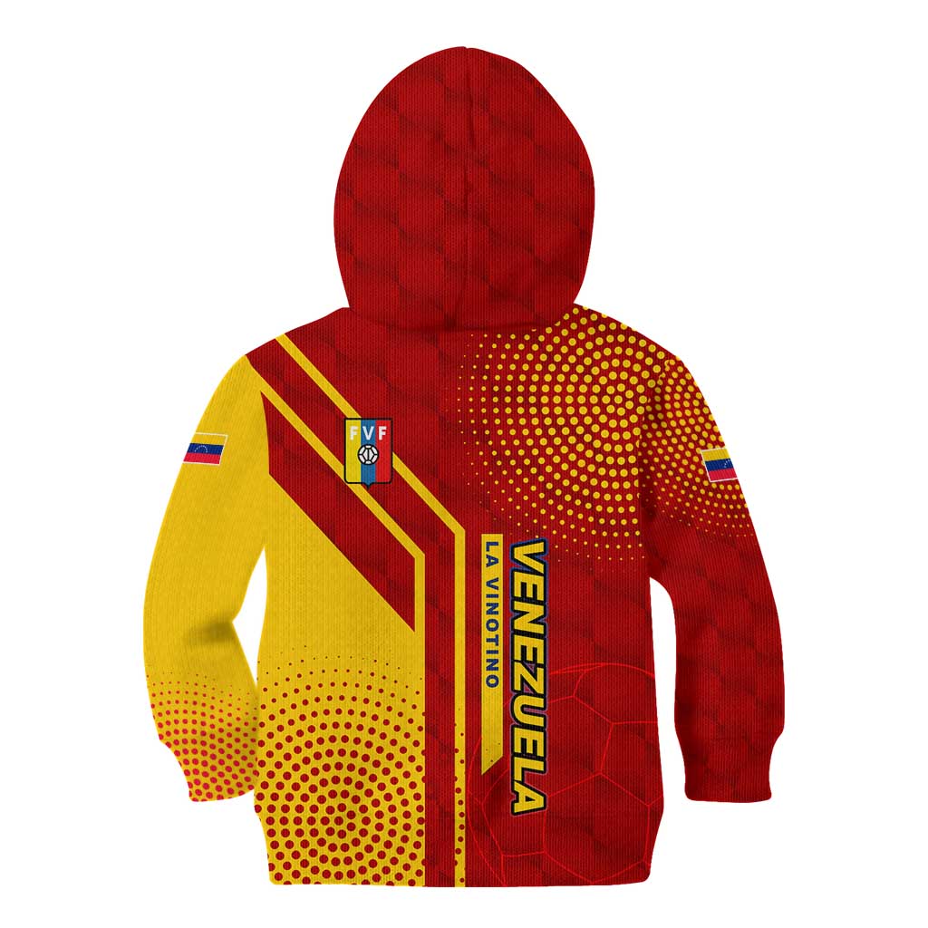 Venezuela Kid Hoodie with La Vinotinto Football Federation Red Yellow Spirit