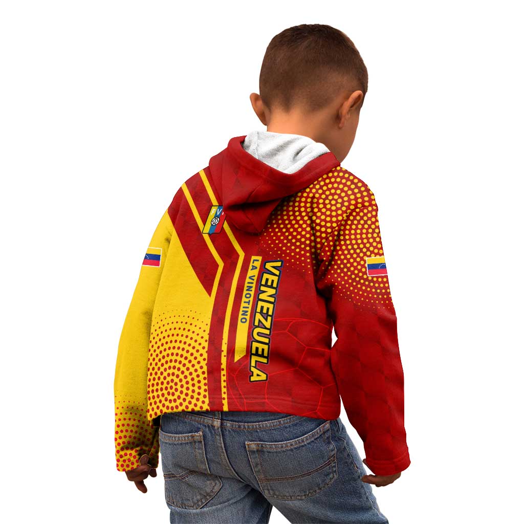 Venezuela Kid Hoodie with La Vinotinto Football Federation Red Yellow Spirit