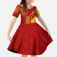 Venezuela Kid Short Sleeve Dress with La Vinotinto Football Federation Red Yellow Spirit