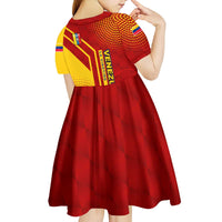Venezuela Kid Short Sleeve Dress with La Vinotinto Football Federation Red Yellow Spirit