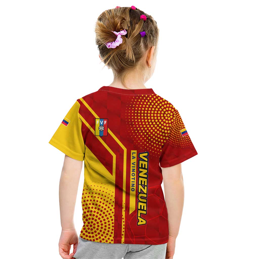 Venezuela Kid T Shirt with La Vinotinto Football Federation Red Yellow Spirit