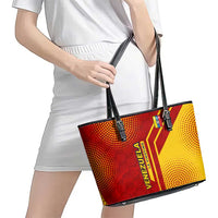 Venezuela Leather Tote Bag with La Vinotinto Football Federation Red Yellow Spirit