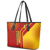 Venezuela Leather Tote Bag with La Vinotinto Football Federation Red Yellow Spirit