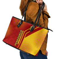 Venezuela Leather Tote Bag with La Vinotinto Football Federation Red Yellow Spirit