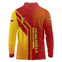 Venezuela Long Sleeve Polo Shirt with La Vinotinto Football Federation Red Yellow Spirit