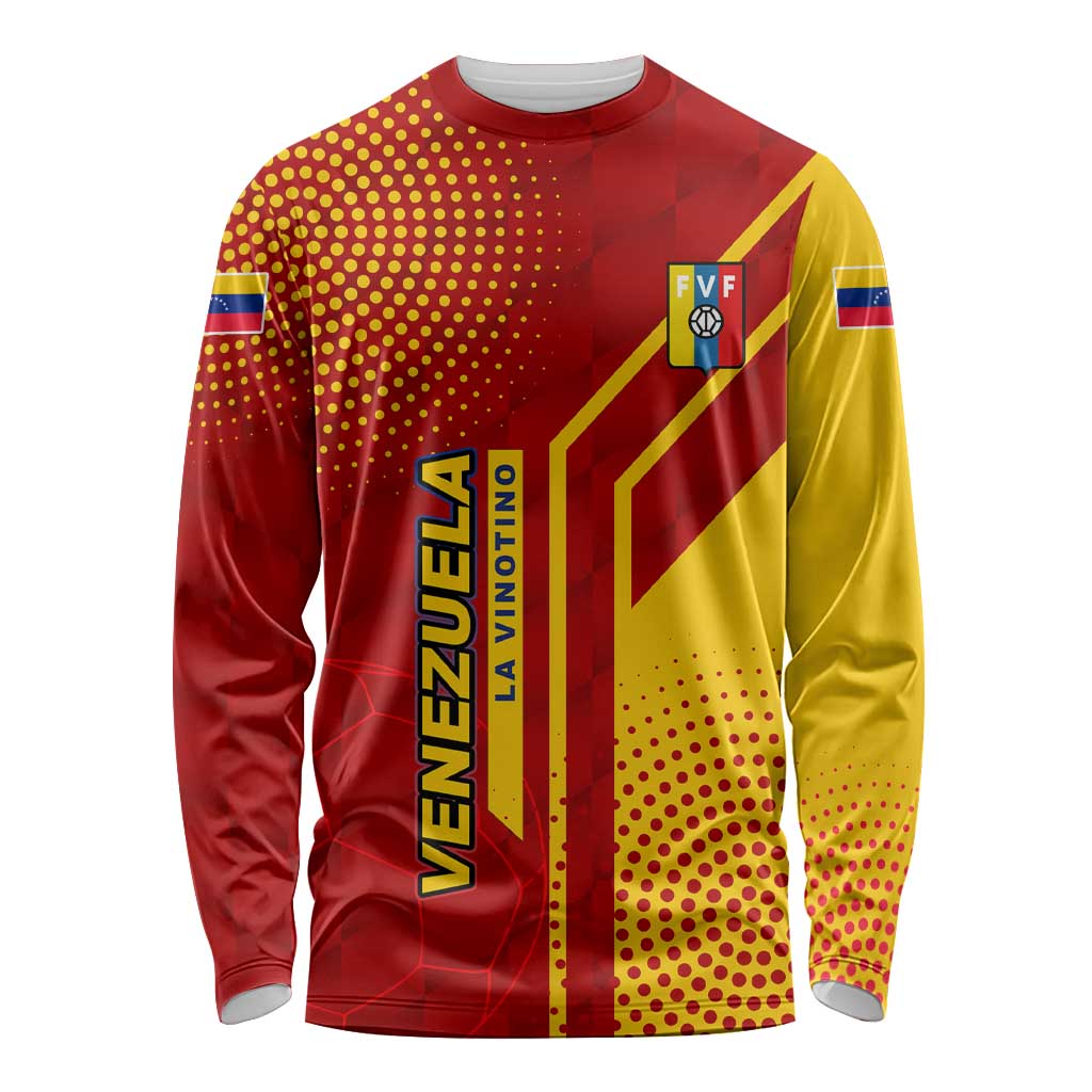 Venezuela Long Sleeve Shirt with La Vinotinto Football Federation Red Yellow Spirit
