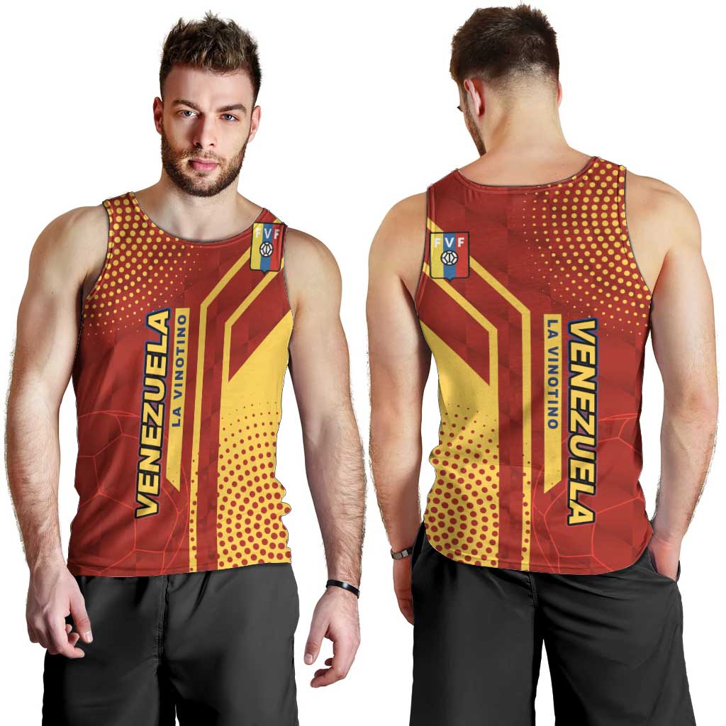 Venezuela Men Tank Top with La Vinotinto Football Federation Red Yellow Spirit