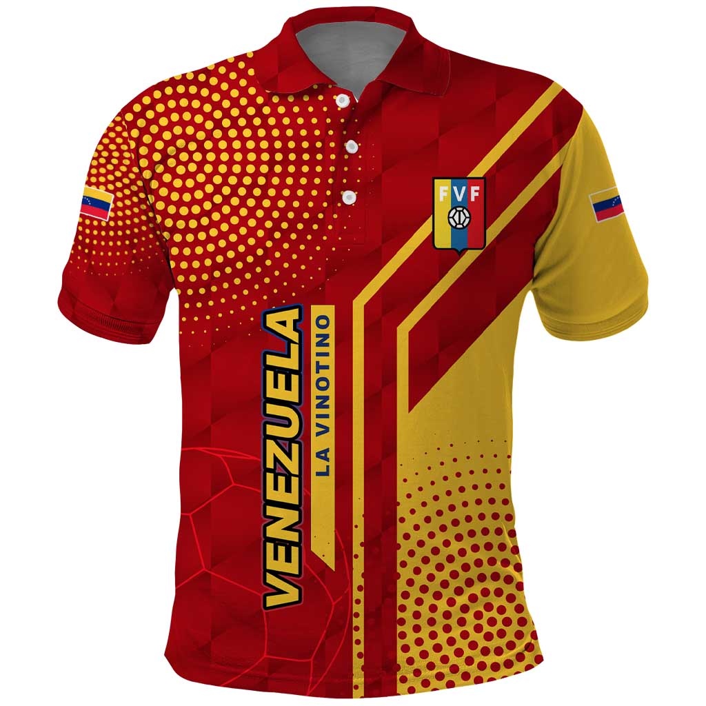 Venezuela Polo Shirt with La Vinotinto Football Federation Red Yellow Spirit
