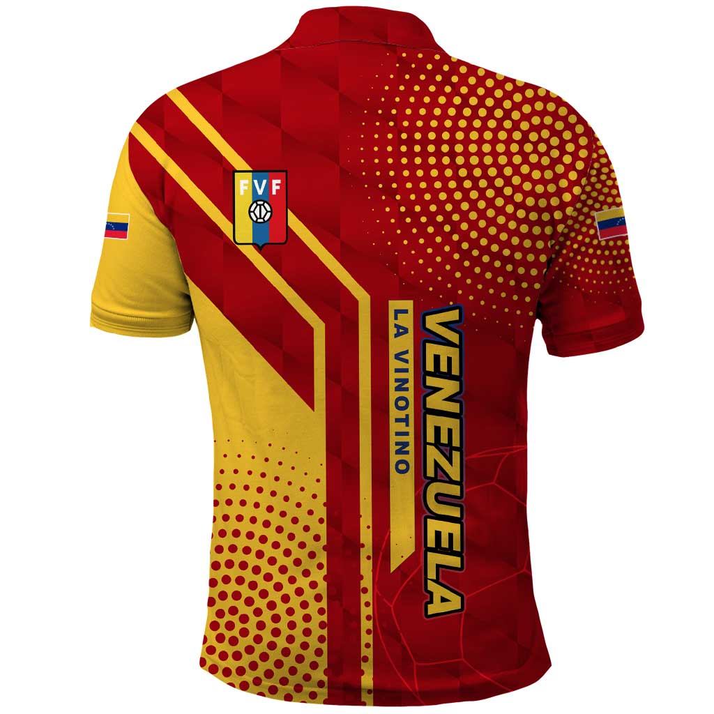 Venezuela Polo Shirt with La Vinotinto Football Federation Red Yellow Spirit