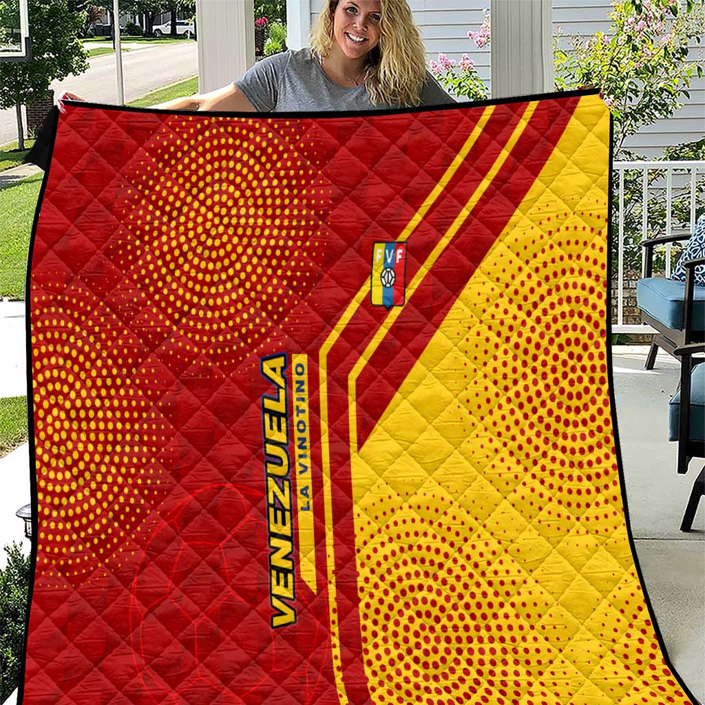 Venezuela Quilt with La Vinotinto Football Federation Red Yellow Spirit
