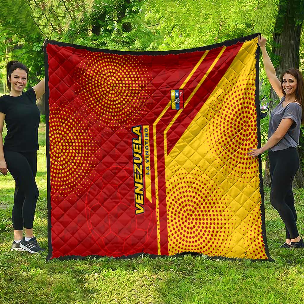 Venezuela Quilt with La Vinotinto Football Federation Red Yellow Spirit