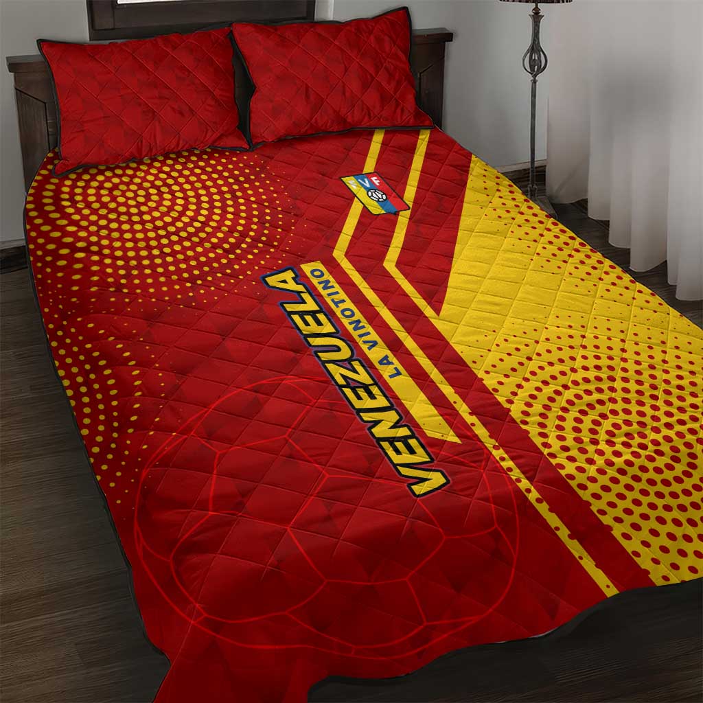 Venezuela Quilt Bed Set with La Vinotinto Football Federation Red Yellow Spirit