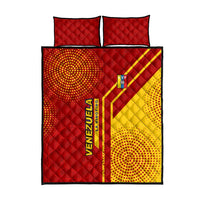 Venezuela Quilt Bed Set with La Vinotinto Football Federation Red Yellow Spirit