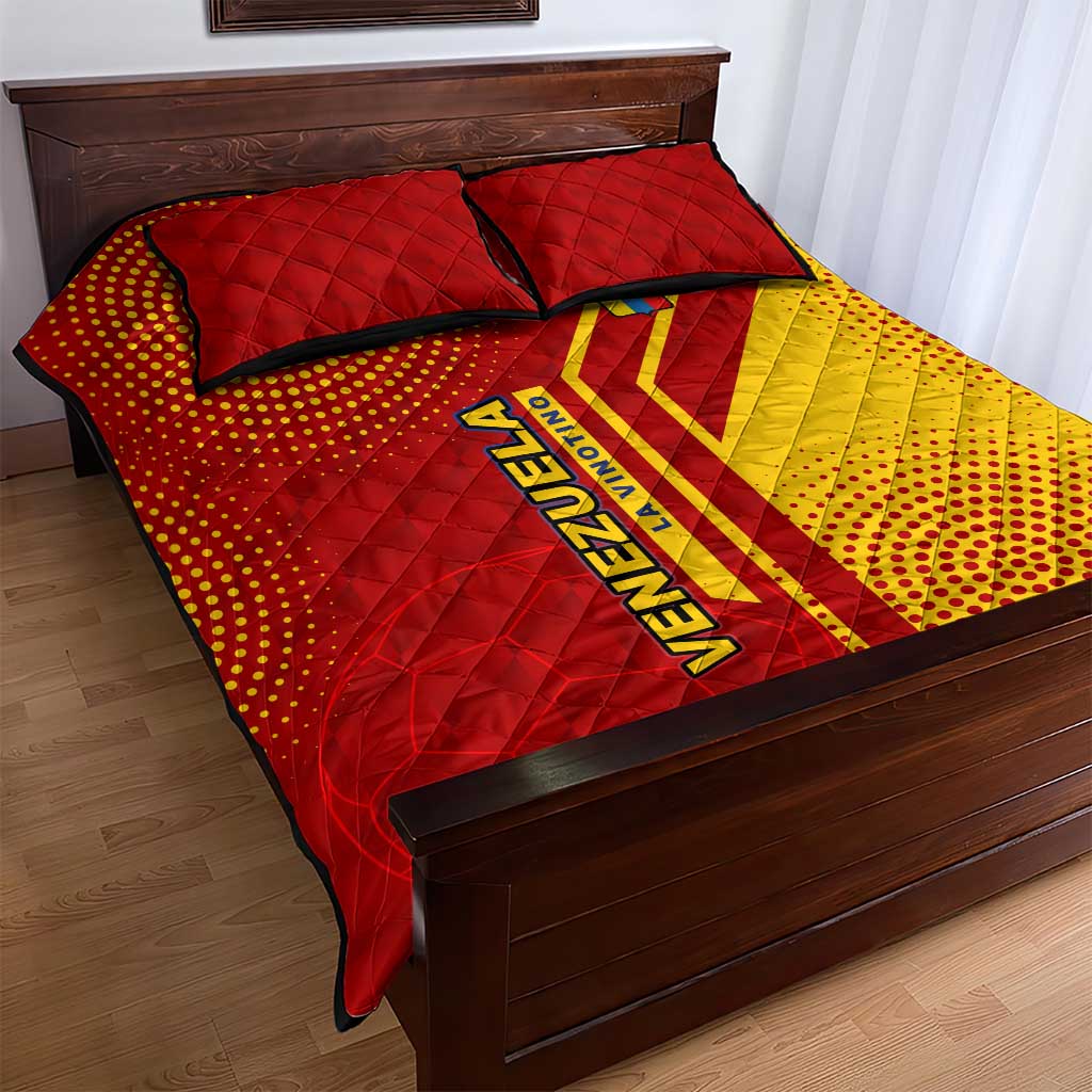 Venezuela Quilt Bed Set with La Vinotinto Football Federation Red Yellow Spirit