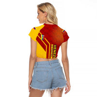 Venezuela Raglan Cropped T Shirt with La Vinotinto Football Federation Red Yellow Spirit