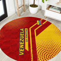 Venezuela Round Carpet with La Vinotinto Football Federation Red Yellow Spirit