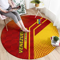 Venezuela Round Carpet with La Vinotinto Football Federation Red Yellow Spirit