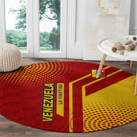 Venezuela Round Carpet with La Vinotinto Football Federation Red Yellow Spirit