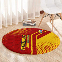 Venezuela Round Carpet with La Vinotinto Football Federation Red Yellow Spirit