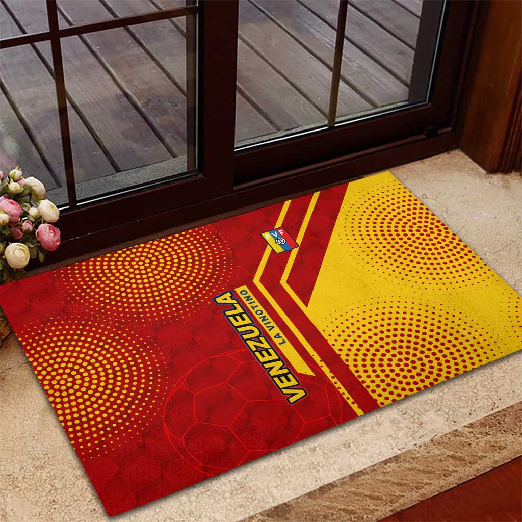 Venezuela Rubber Doormat with La Vinotinto Football Federation Red Yellow Spirit