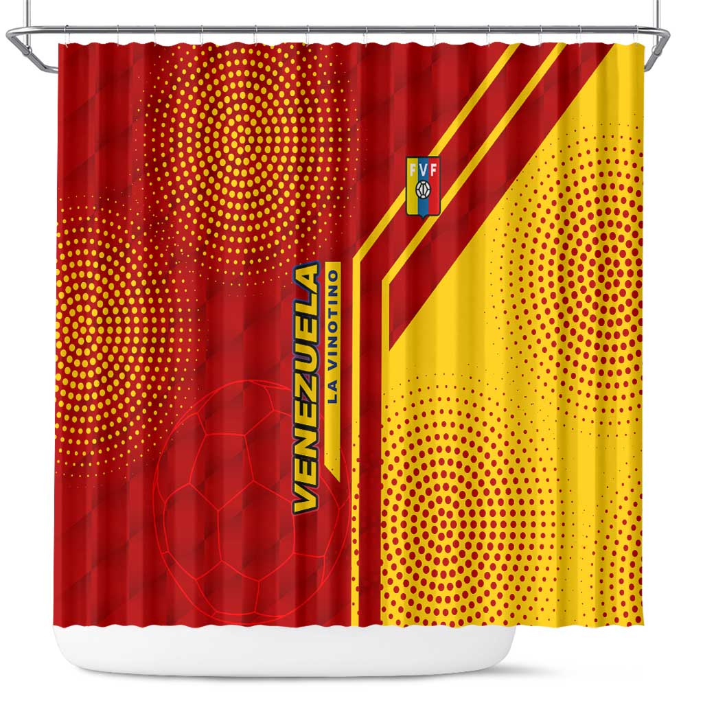 Venezuela Shower Curtain with La Vinotinto Football Federation Red Yellow Spirit