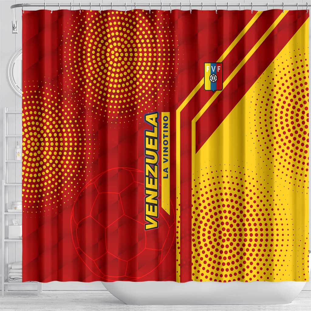 Venezuela Shower Curtain with La Vinotinto Football Federation Red Yellow Spirit