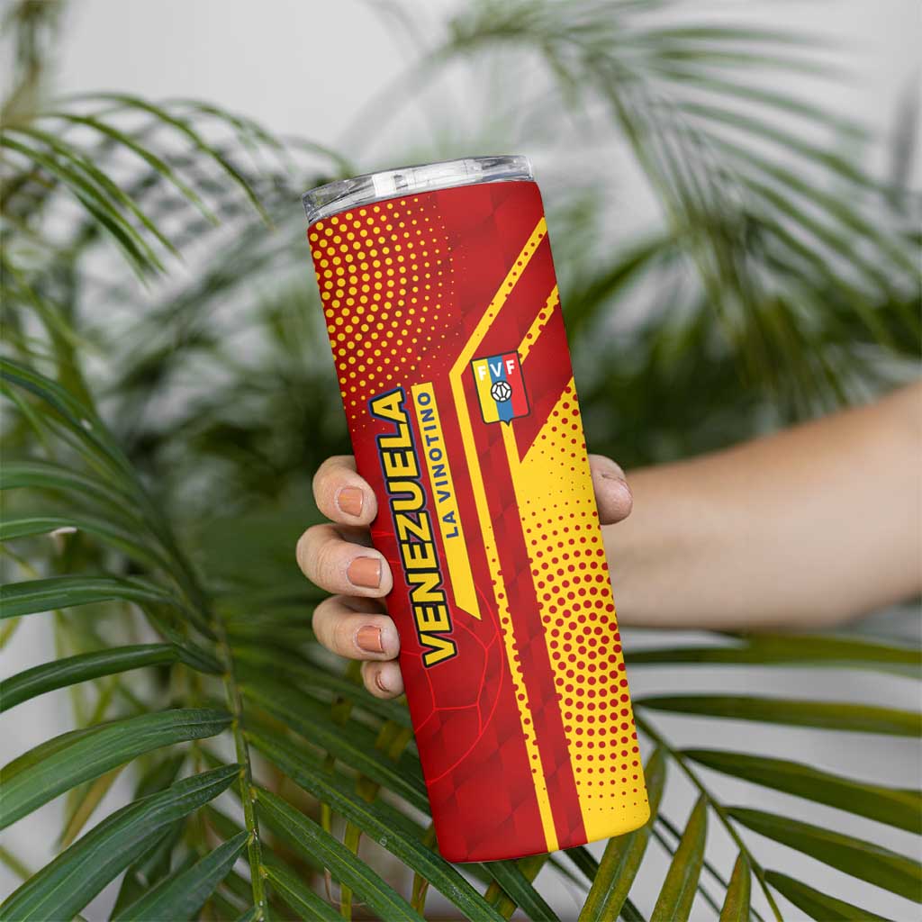Venezuela Skinny Tumbler with La Vinotinto Football Federation Red Yellow Spirit