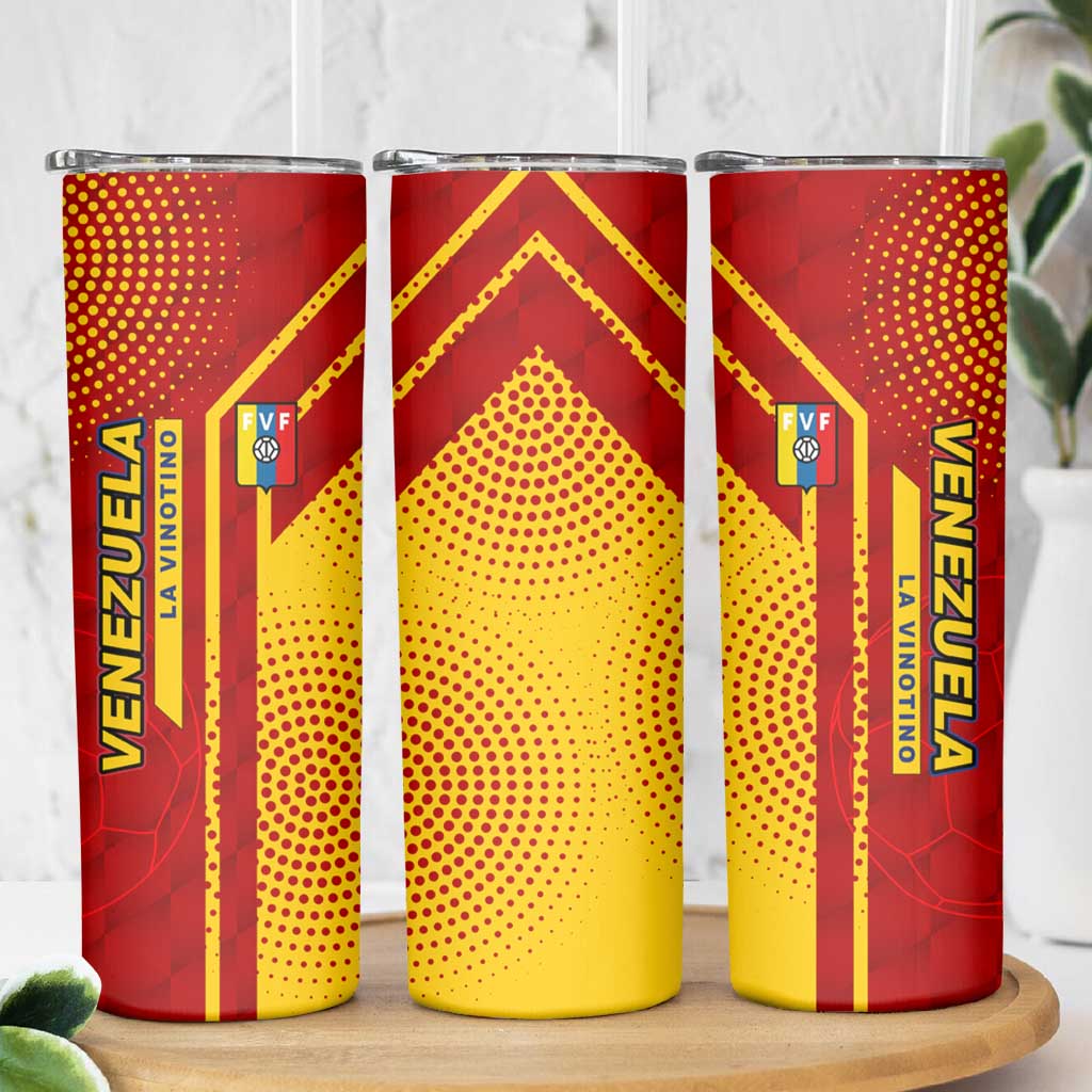 Venezuela Skinny Tumbler with La Vinotinto Football Federation Red Yellow Spirit