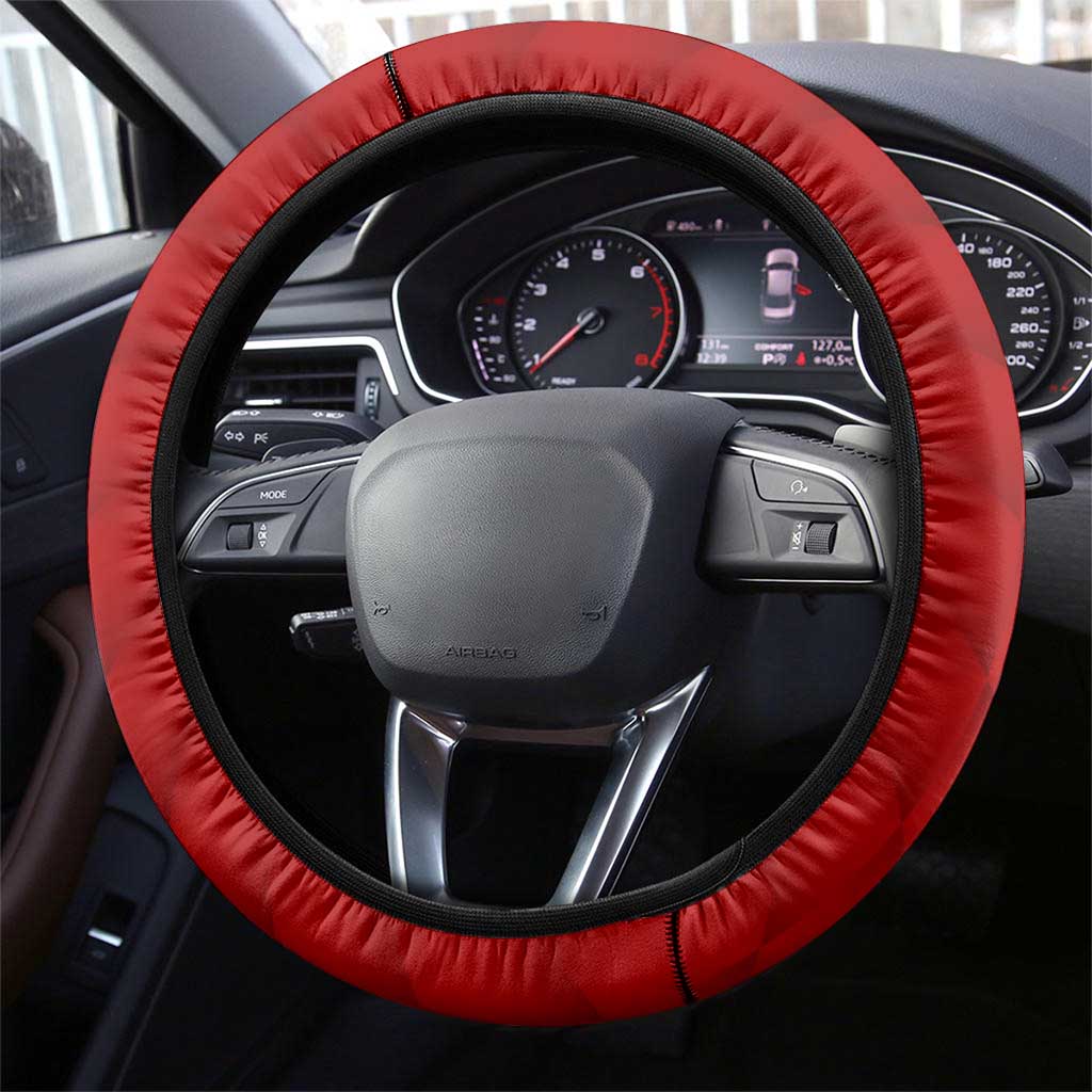 Venezuela Steering Wheel Cover with La Vinotinto Football Federation Red Yellow Spirit