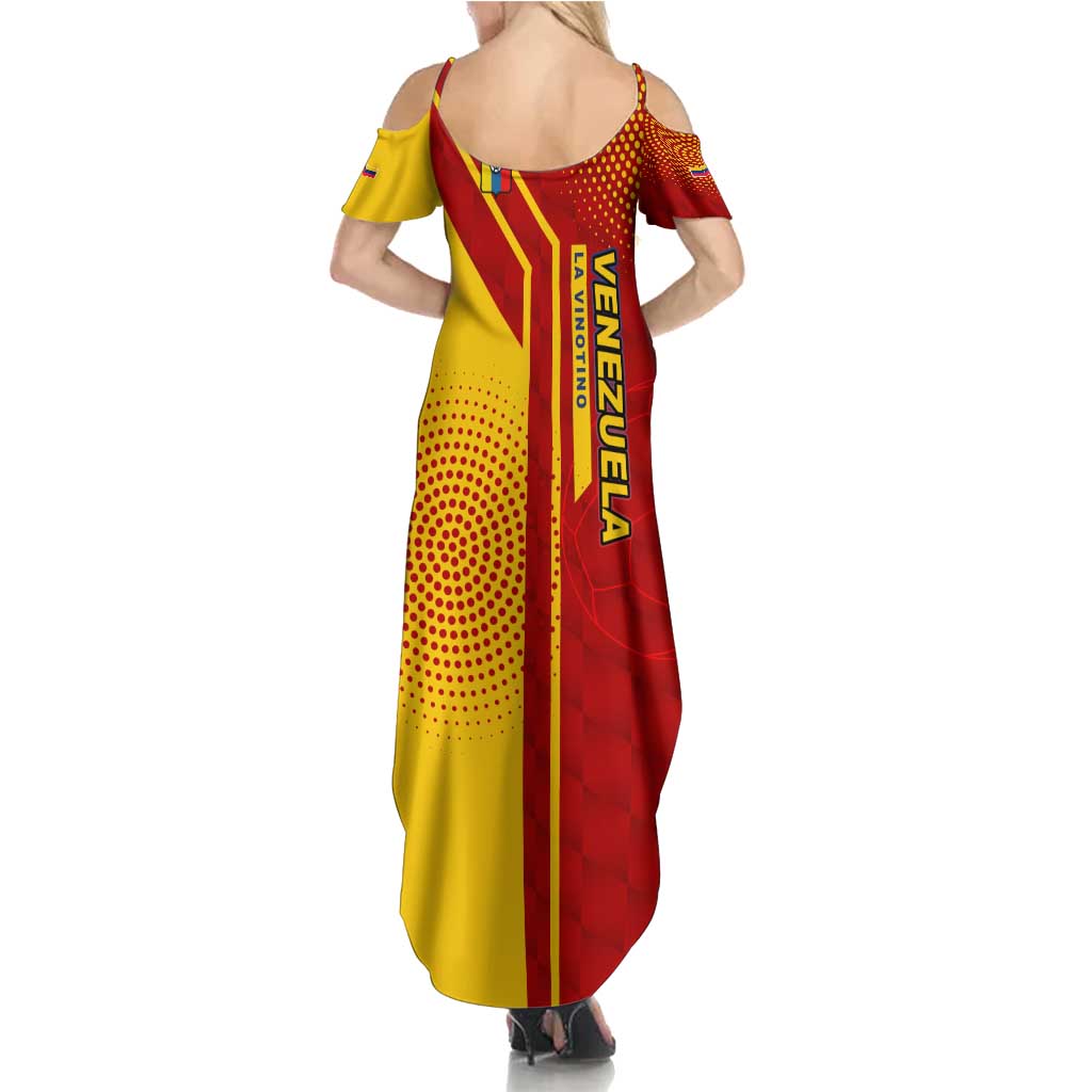 Venezuela Summer Maxi Dress with La Vinotinto Football Federation Red Yellow Spirit