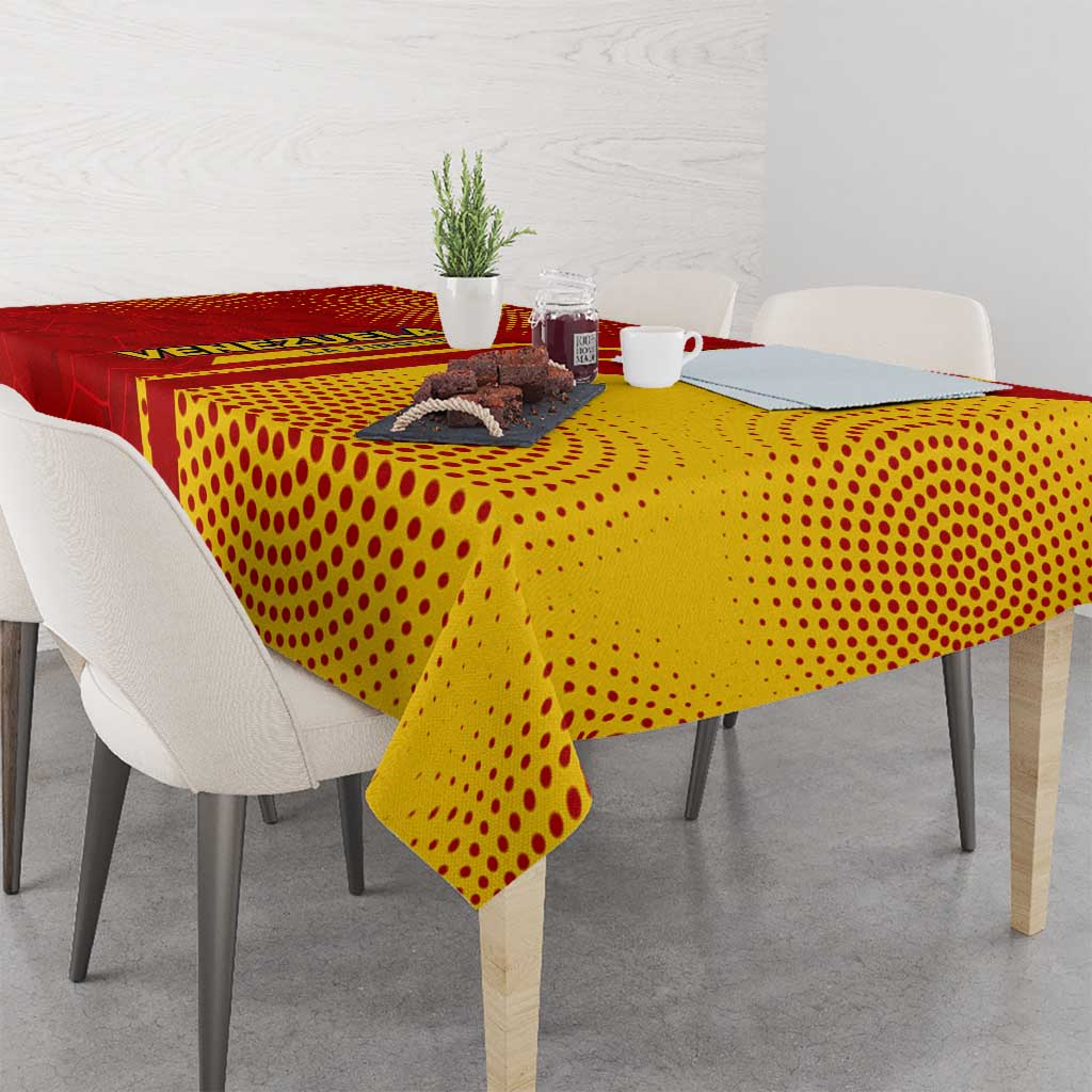 Venezuela Tablecloth with La Vinotinto Football Federation Red Yellow Spirit