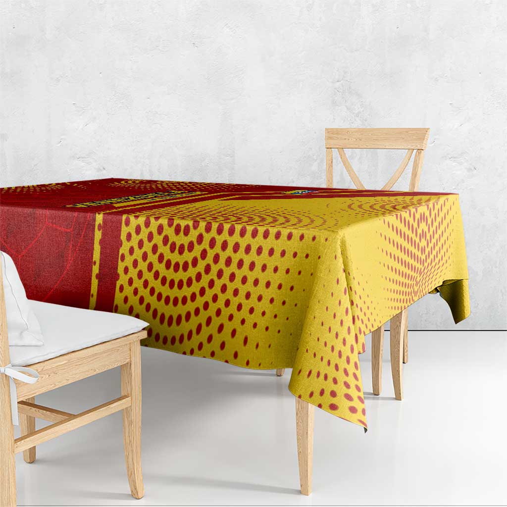 Venezuela Tablecloth with La Vinotinto Football Federation Red Yellow Spirit