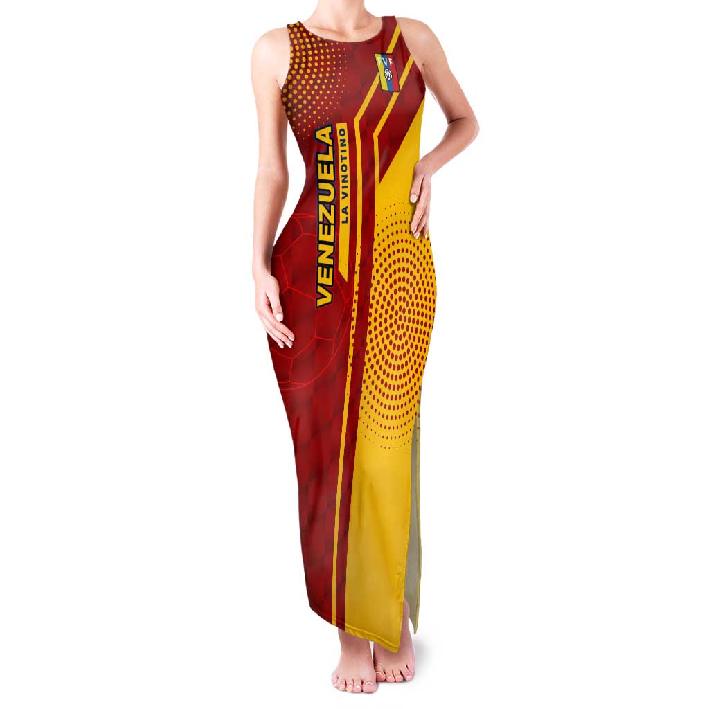 Venezuela Tank Maxi Dress with La Vinotinto Football Federation Red Yellow Spirit