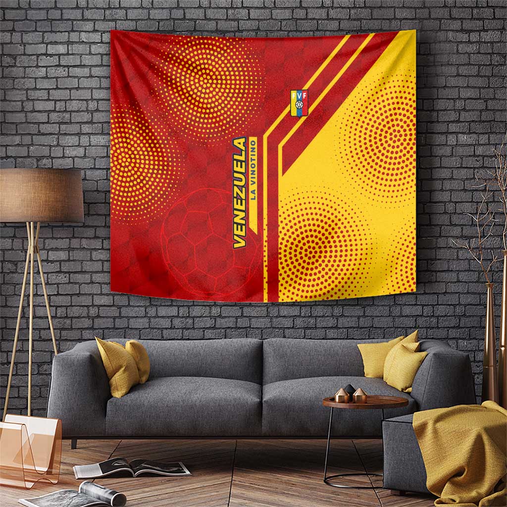 Venezuela Tapestry with La Vinotinto Football Federation Red Yellow Spirit