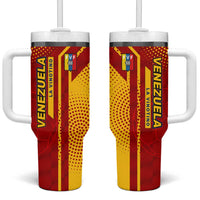 Venezuela Tumbler With Handle with La Vinotinto Football Federation Red Yellow Spirit