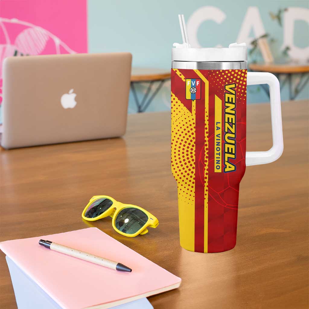 Venezuela Tumbler With Handle with La Vinotinto Football Federation Red Yellow Spirit