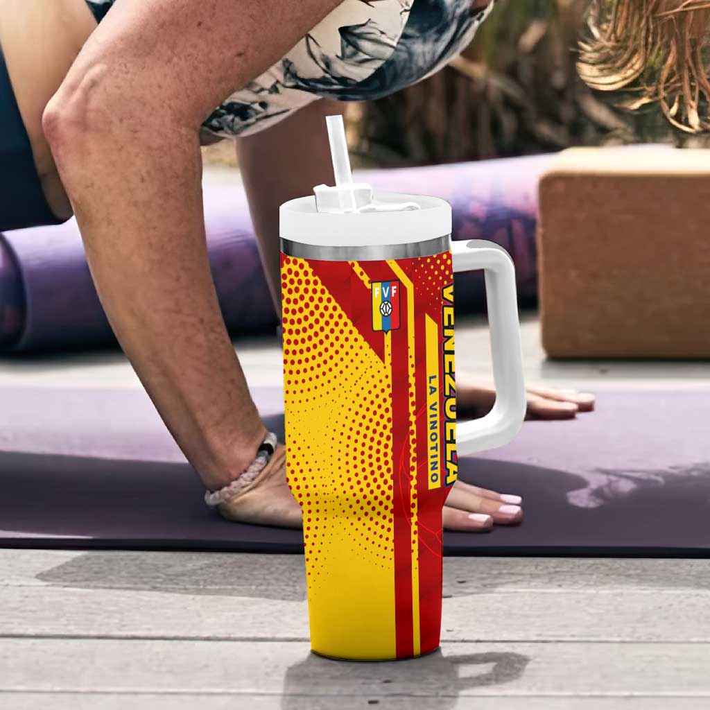 Venezuela Tumbler With Handle with La Vinotinto Football Federation Red Yellow Spirit