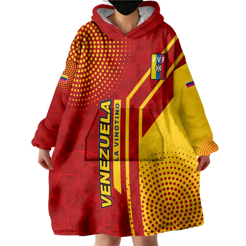 Venezuela Wearable Blanket Hoodie with La Vinotinto Football Federation Red Yellow Spirit
