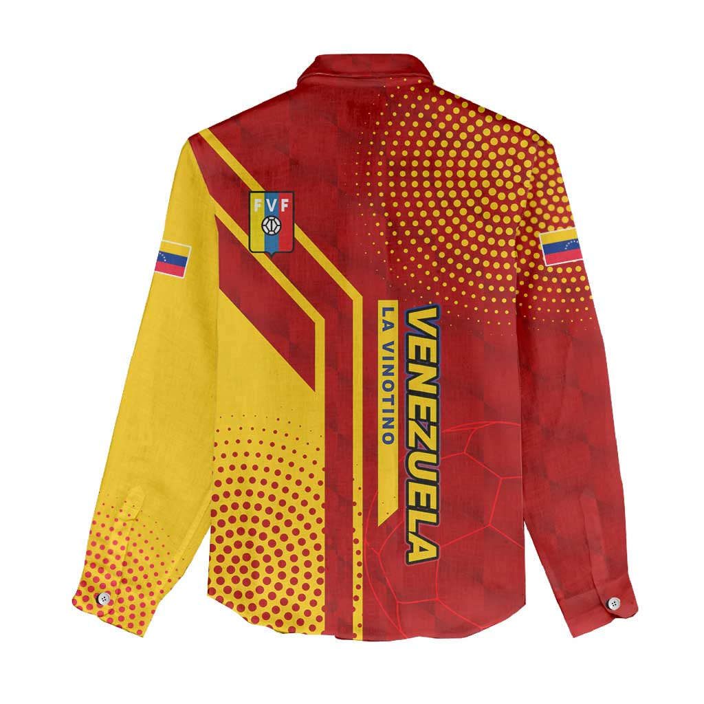 Venezuela Women Casual Shirt with La Vinotinto Football Federation Red Yellow Spirit