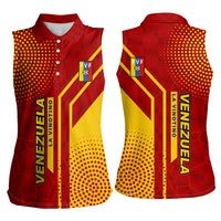 Venezuela Women Sleeveless Polo Shirt with La Vinotinto Football Federation Red Yellow Spirit