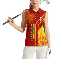 Venezuela Women Sleeveless Polo Shirt with La Vinotinto Football Federation Red Yellow Spirit