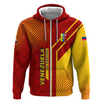 Venezuela Zip Hoodie with La Vinotinto Football Federation Red Yellow Spirit