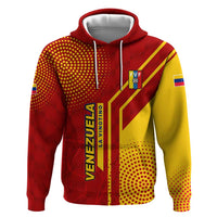 Venezuela Zip Hoodie with La Vinotinto Football Federation Red Yellow Spirit