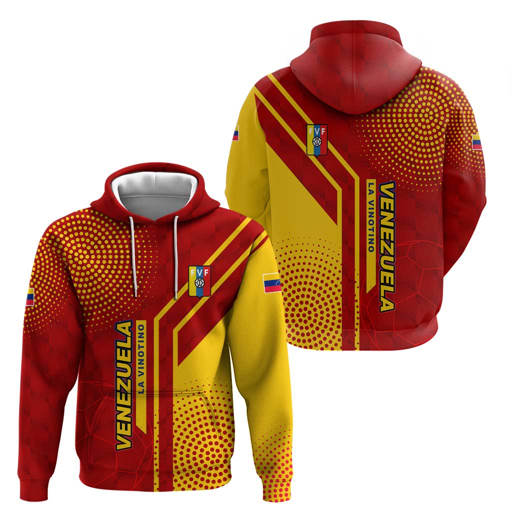 Venezuela Zip Hoodie with La Vinotinto Football Federation Red Yellow Spirit