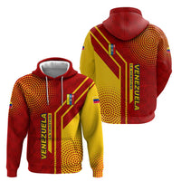Venezuela Zip Hoodie with La Vinotinto Football Federation Red Yellow Spirit