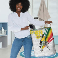 Personalized Ghana Soccer Elephant Laundry Basket Ghana Flag Kente Football Player - Cassia Fistula Flower