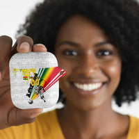 Personalized Ghana Soccer Elephant AirPods Case Ghana Flag Kente Football Player - Cassia Fistula Flower
