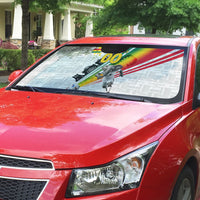Personalized Ghana Soccer Elephant Auto Sun Shade Ghana Flag Kente Football Player - Cassia Fistula Flower