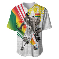Personalized Ghana Soccer Elephant Baseball Jersey Ghana Flag Kente Football Player - Cassia Fistula Flower
