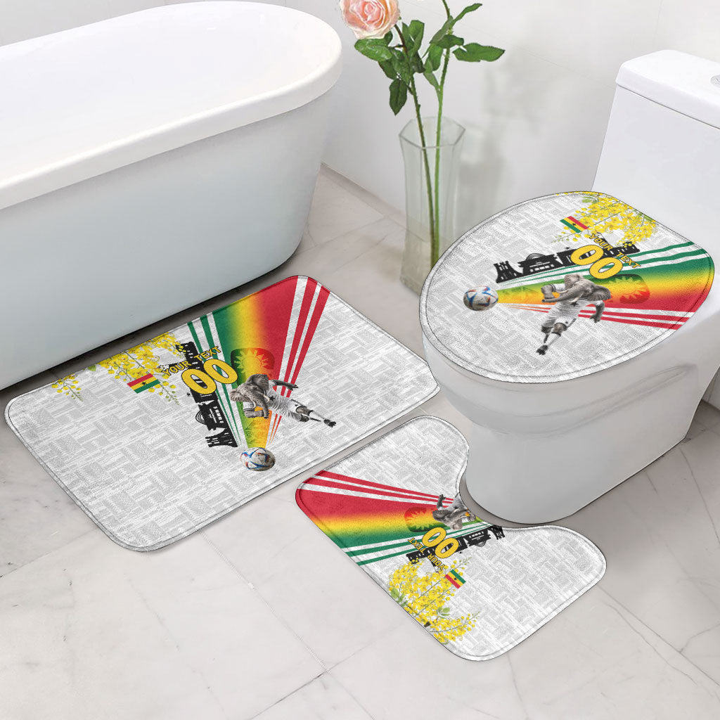 Personalized Ghana Soccer Elephant Bathroom Set Ghana Flag Kente Football Player - Cassia Fistula Flower